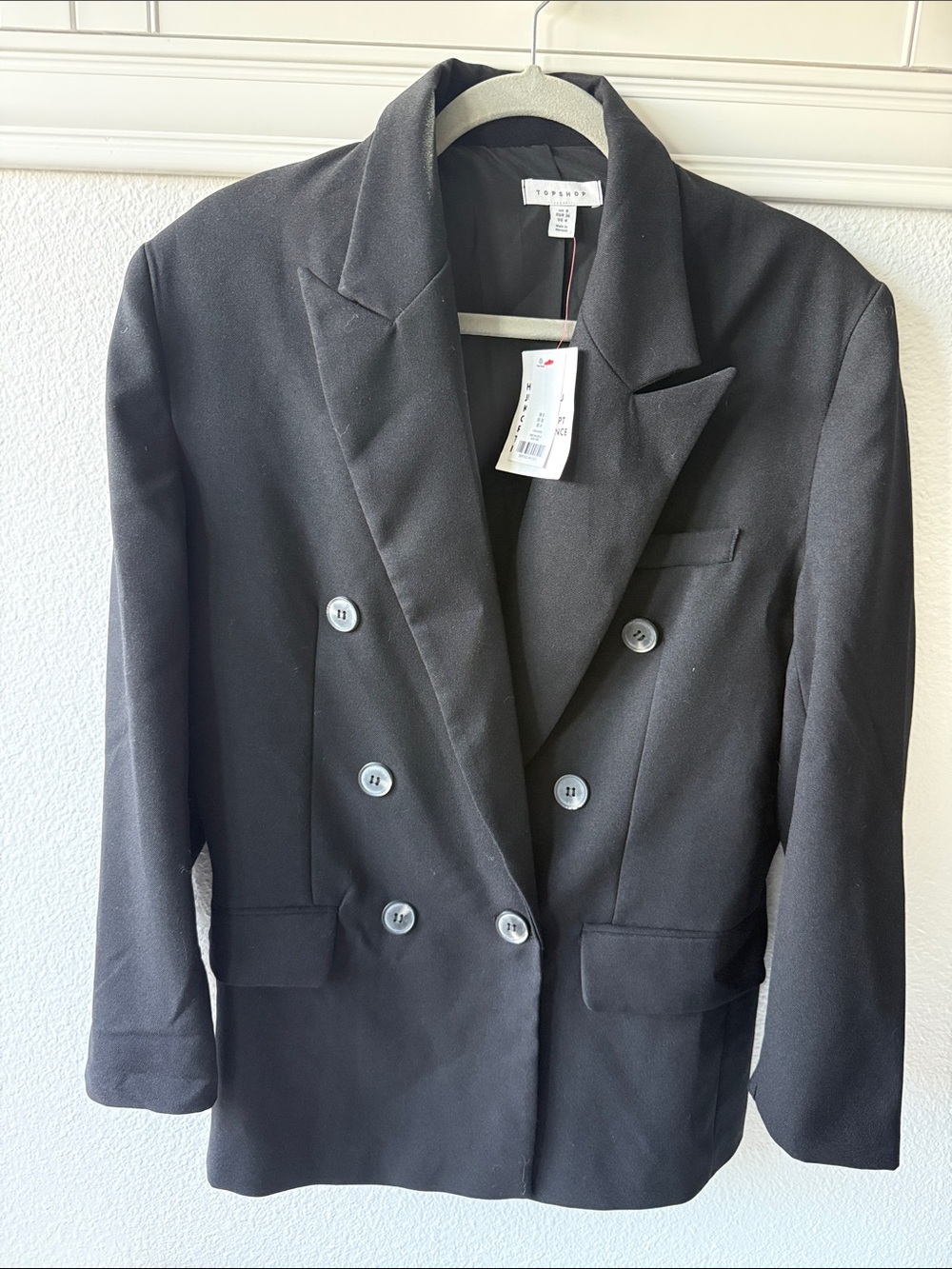 NWT Topshop Black Double-Breasted Blazer